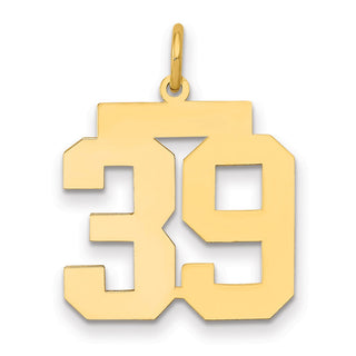 14k Yellow Gold Medium Polished Number 39 Charm LM39