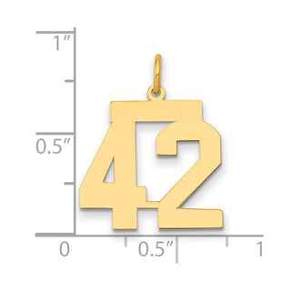 14k Yellow Gold Medium Polished Number 42 Charm LM42