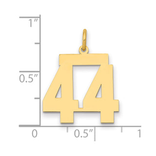 14k Yellow Gold Medium Polished Number 44 Charm LM44