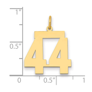 14k Yellow Gold Medium Polished Number 44 Charm LM44