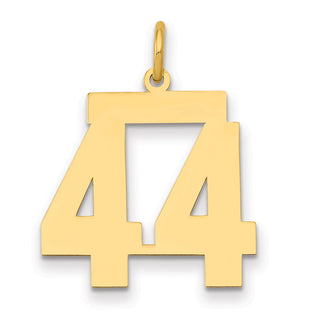 14k Yellow Gold Medium Polished Number 44 Charm LM44