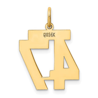 14k Yellow Gold Medium Polished Number 47 Charm LM47