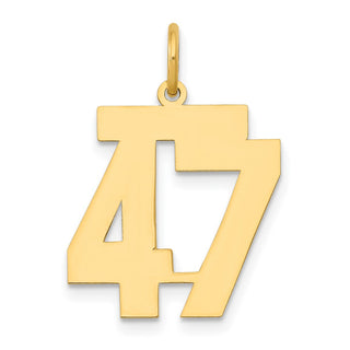 14k Yellow Gold Medium Polished Number 47 Charm LM47