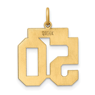 14k Yellow Gold Medium Polished Number 50 Charm LM50