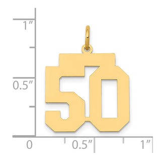 14k Yellow Gold Medium Polished Number 50 Charm LM50