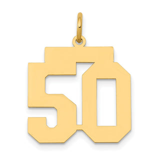 14k Yellow Gold Medium Polished Number 50 Charm LM50