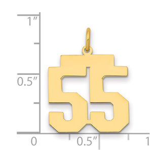 14k Yellow Gold Medium Polished Number 55 Charm LM55