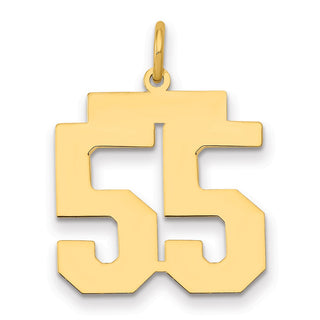 14k Yellow Gold Medium Polished Number 55 Charm LM55