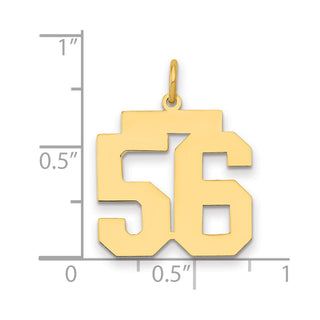 14k Yellow Gold Medium Polished Number 56 Charm LM56