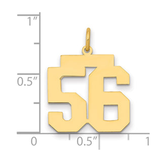 14k Yellow Gold Medium Polished Number 56 Charm LM56