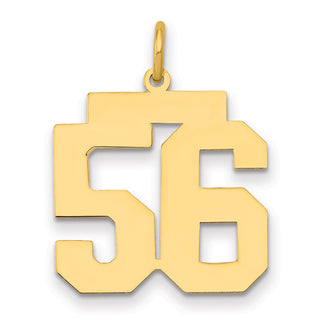 14k Yellow Gold Medium Polished Number 56 Charm LM56