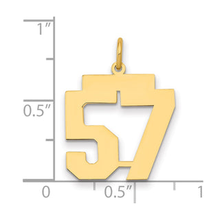 14k Yellow Gold Medium Polished Number 57 Charm LM57
