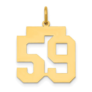 14k Yellow Gold Medium Polished Number 59 Charm LM59