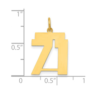 14k Yellow Gold Medium Polished Number 71 Charm LM71