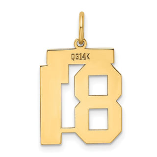 14k Yellow Gold Medium Polished Number 81 Charm LM81