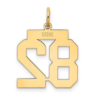 14k Yellow Gold Medium Polished Number 82 Charm LM82
