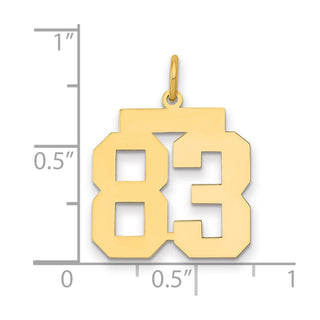 14k Yellow Gold Medium Polished Number 83 Charm LM83