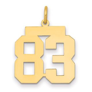 14k Yellow Gold Medium Polished Number 83 Charm LM83