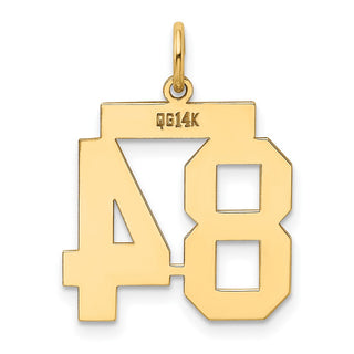 14k Yellow Gold Medium Polished Number 84 Charm LM84