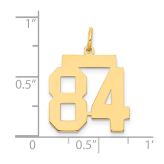14k Yellow Gold Medium Polished Number 84 Charm LM84