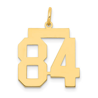 14k Yellow Gold Medium Polished Number 84 Charm LM84
