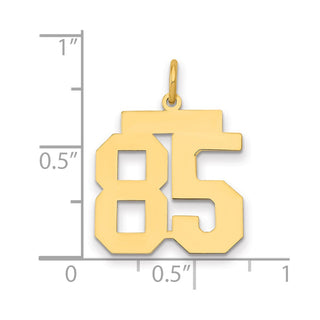 14k Yellow Gold Medium Polished Number 85 Charm LM85