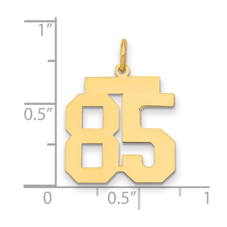 14k Yellow Gold Medium Polished Number 85 Charm LM85