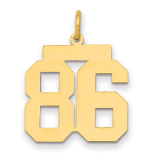 14k Yellow Gold Medium Polished Number 86 Charm LM86