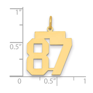 14k Yellow Gold Medium Polished Number 87 Charm LM87