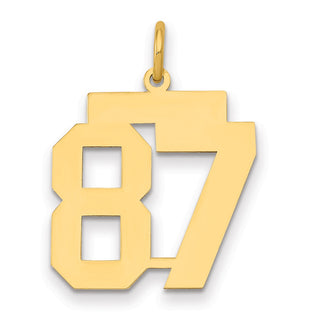 14k Yellow Gold Medium Polished Number 87 Charm LM87