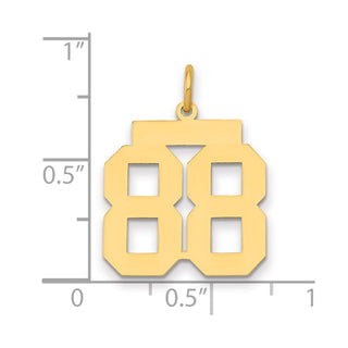14k Yellow Gold Medium Polished Number 88 Charm LM88