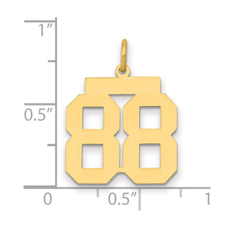 14k Yellow Gold Medium Polished Number 88 Charm LM88