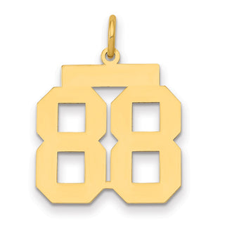 14k Yellow Gold Medium Polished Number 88 Charm LM88