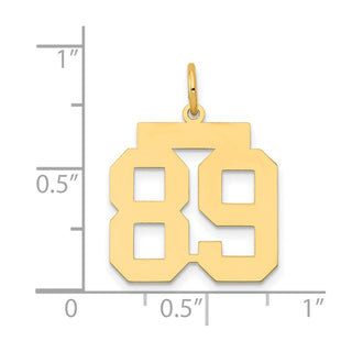 14k Yellow Gold Medium Polished Number 89 Charm LM89