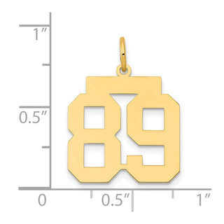 14k Yellow Gold Medium Polished Number 89 Charm LM89