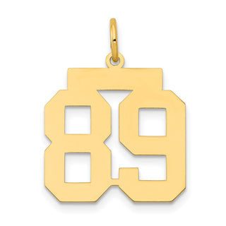 14k Yellow Gold Medium Polished Number 89 Charm LM89