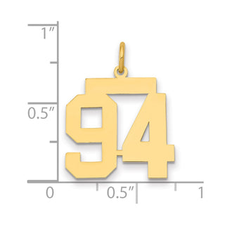 14k Yellow Gold Medium Polished Number 94 Charm LM94