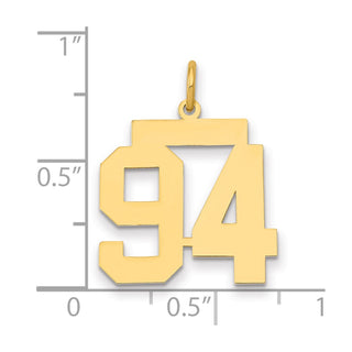14k Yellow Gold Medium Polished Number 94 Charm LM94
