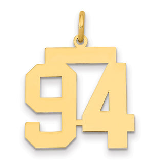 14k Yellow Gold Medium Polished Number 94 Charm LM94