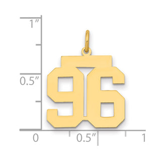 14k Yellow Gold Medium Polished Number 96 Charm LM96