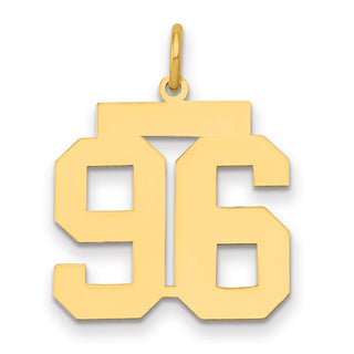 14k Yellow Gold Medium Polished Number 96 Charm LM96