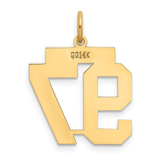 14k Yellow Gold Medium Polished Number 97 Charm LM97