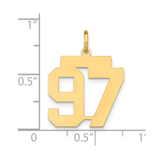 14k Yellow Gold Medium Polished Number 97 Charm LM97