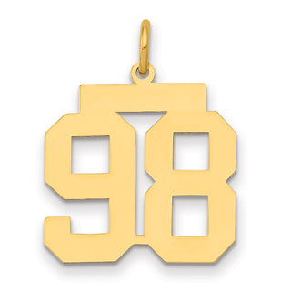 14k Yellow Gold Medium Polished Number 98 Charm LM98