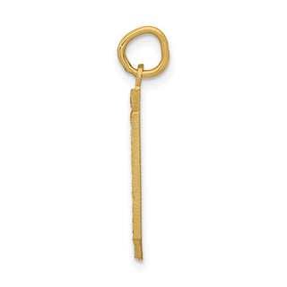 14k Yellow Gold Casted Large Diamond-Cut Number 0 Charm