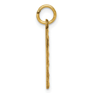 14k Yellow Gold Casted Large Diamond-Cut Number 1 Charm