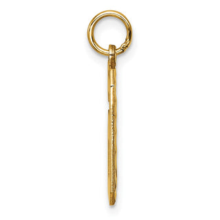14k Yellow Gold Casted Large Diamond-Cut Number 6 Charm