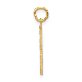 14k Yellow Gold Casted Large Diamond-Cut Number 8 Charm