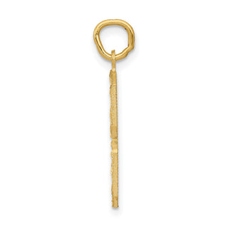14k Yellow Gold Casted Large Diamond-Cut Number 8 Charm