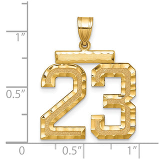 14k Yellow Gold Large Diamond-Cut Number 23 Pendant